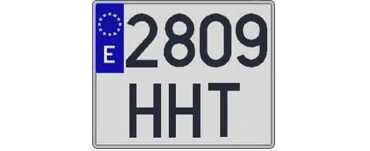 2809HHT matricula cuadrada