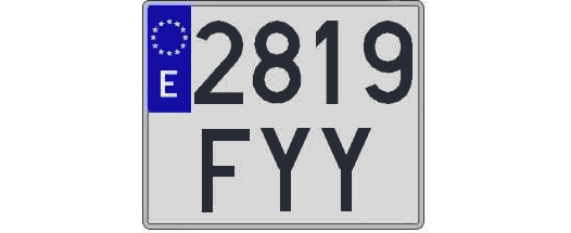 2819FYY matricula cuadrada