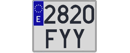 2820FYY matricula cuadrada