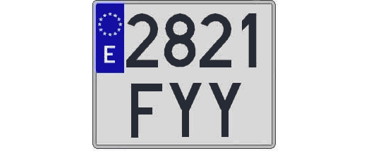 2821FYY matricula cuadrada