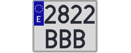 2822BBB matricula cuadrada