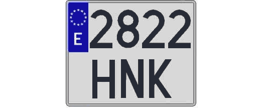 2822HNK matricula cuadrada