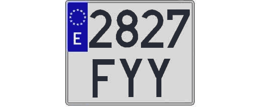 2827FYY matricula cuadrada