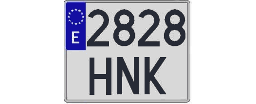 2828HNK matricula cuadrada