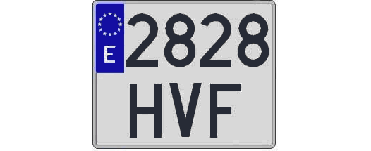 2828HVF matricula cuadrada
