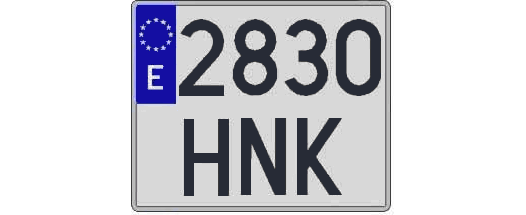 2830HNK matricula cuadrada