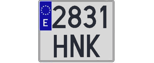 2831HNK matricula cuadrada