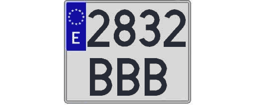 2832BBB matricula cuadrada