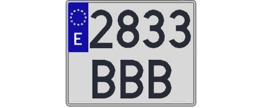 2833BBB matricula cuadrada
