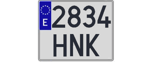 2834HNK matricula cuadrada