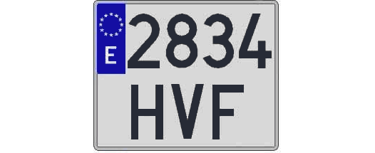 2834HVF matricula cuadrada
