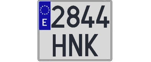 2844HNK matricula cuadrada