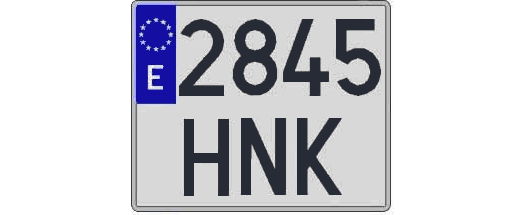 2845HNK matricula cuadrada