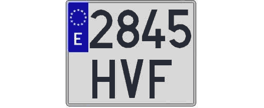 2845HVF matricula cuadrada