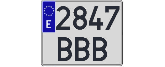 2847BBB matricula cuadrada