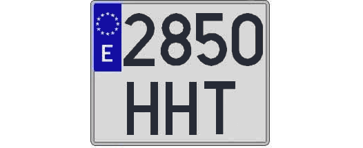 2850HHT matricula cuadrada