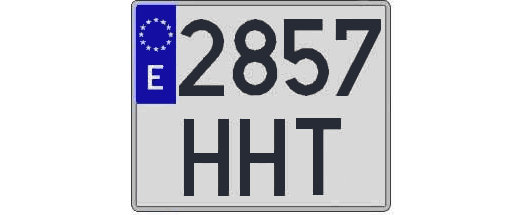2857HHT matricula cuadrada
