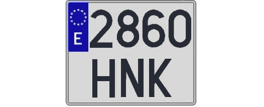 2860HNK matricula cuadrada