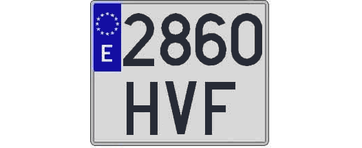 2860HVF matricula cuadrada