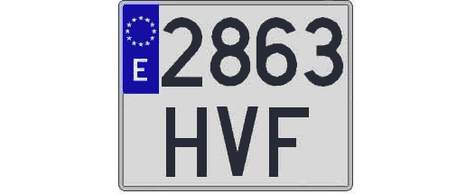 2863HVF matricula cuadrada