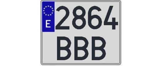2864BBB matricula cuadrada