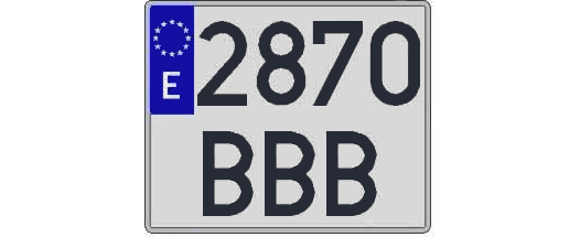 2870BBB matricula cuadrada