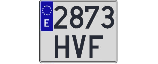 2873HVF matricula cuadrada