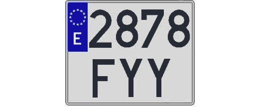 2878FYY matricula cuadrada