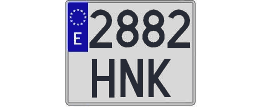 2882HNK matricula cuadrada