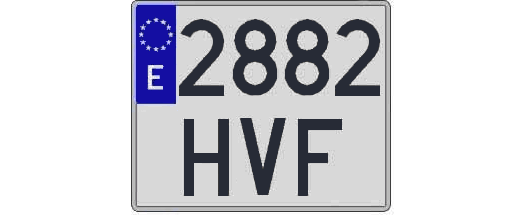 2882HVF matricula cuadrada