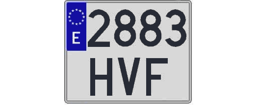 2883HVF matricula cuadrada
