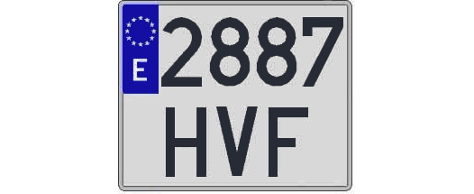 2887HVF matricula cuadrada
