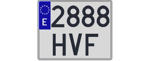 2888HVF matricula cuadrada