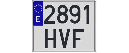 2891HVF matricula cuadrada