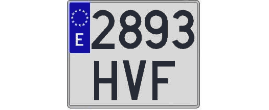 2893HVF matricula cuadrada