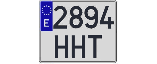 2894HHT matricula cuadrada