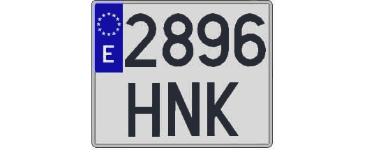 2896HNK matricula cuadrada