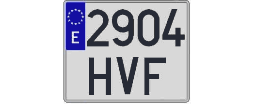 2904HVF matricula cuadrada
