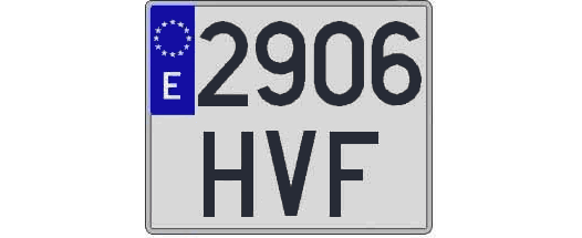 2906HVF matricula cuadrada
