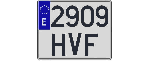 2909HVF matricula cuadrada