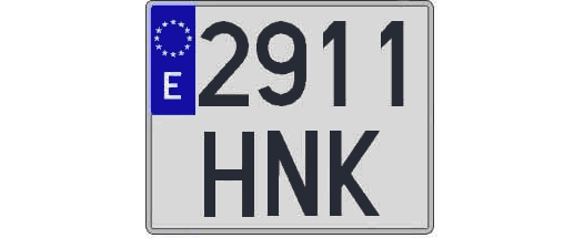2911HNK matricula cuadrada