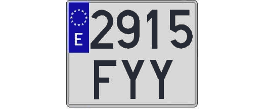 2915FYY matricula cuadrada
