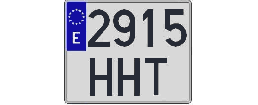 2915HHT matricula cuadrada