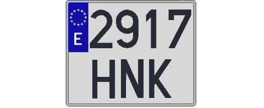 2917HNK matricula cuadrada