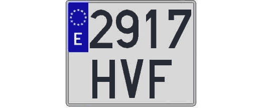2917HVF matricula cuadrada