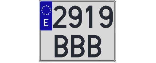 2919BBB matricula cuadrada