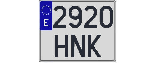 2920HNK matricula cuadrada