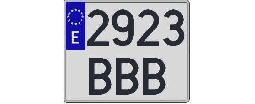 2923BBB matricula cuadrada