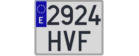 2924HVF matricula cuadrada