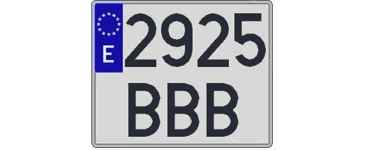 2925BBB matricula cuadrada